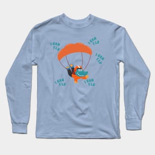 Vector illustration of a cute skydiver. Long Sleeve T-Shirt